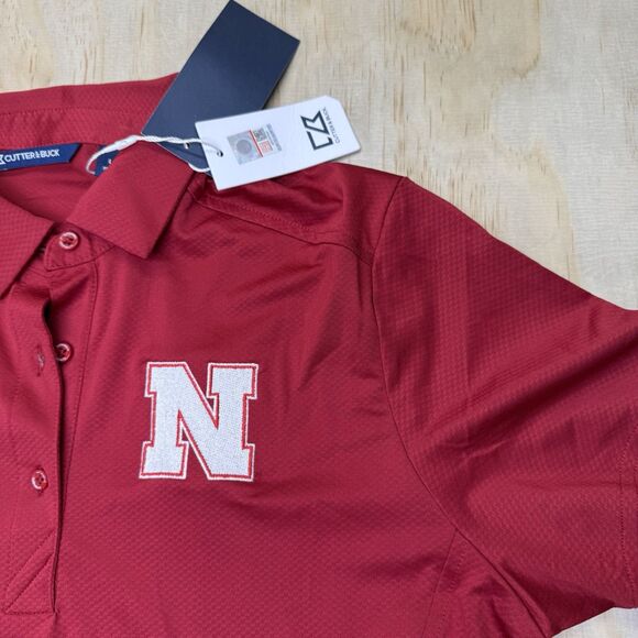 NEW Nebraska Huskers Cutter & Buck WOMENS Prospect Polo Shirt Scarlet LG - Picture 2 of 11
